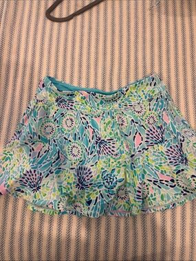 Lilly Pulitzer Aqua Floral Circle Skirt